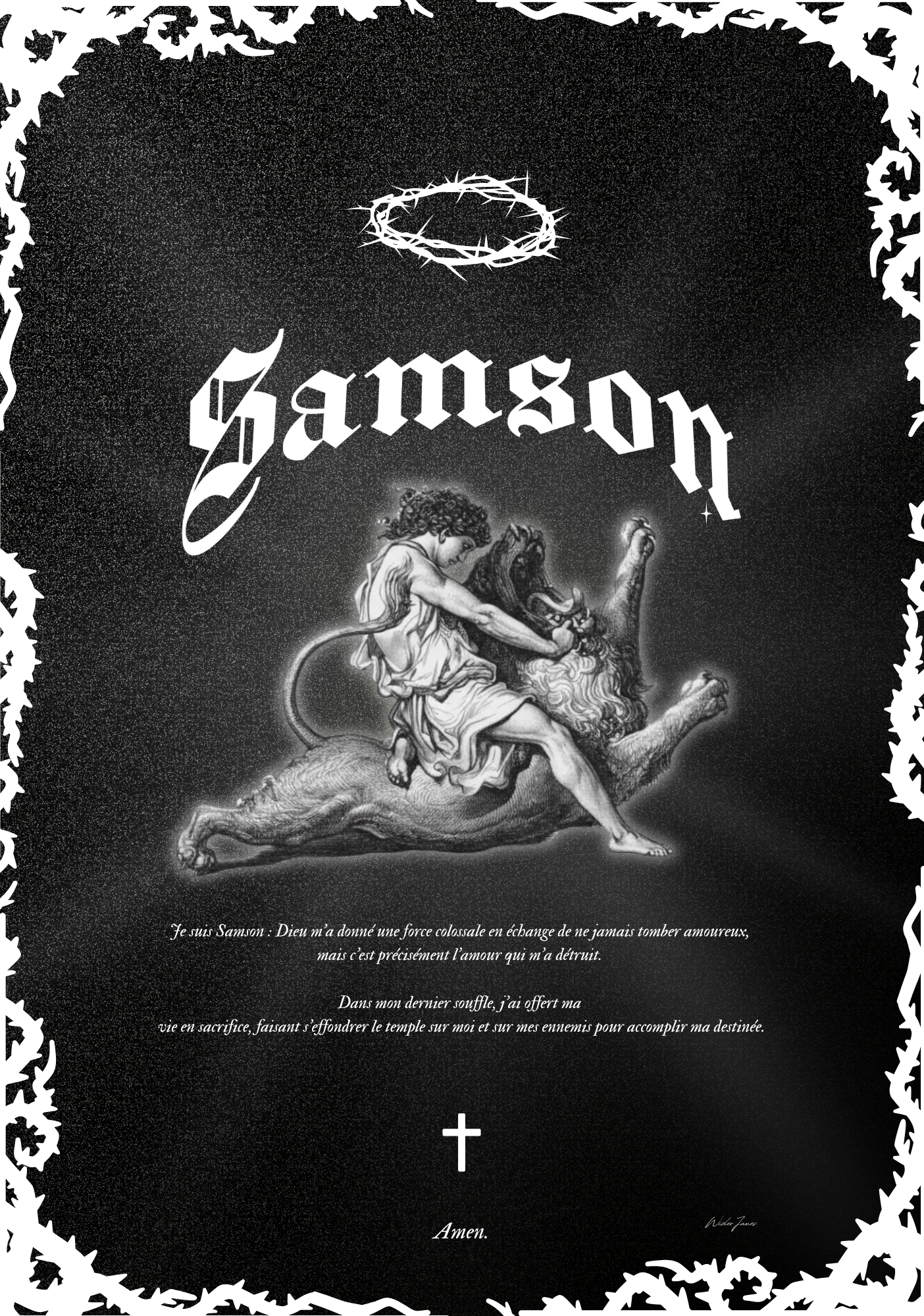 Tableau Artisanal en Or - Samson : I