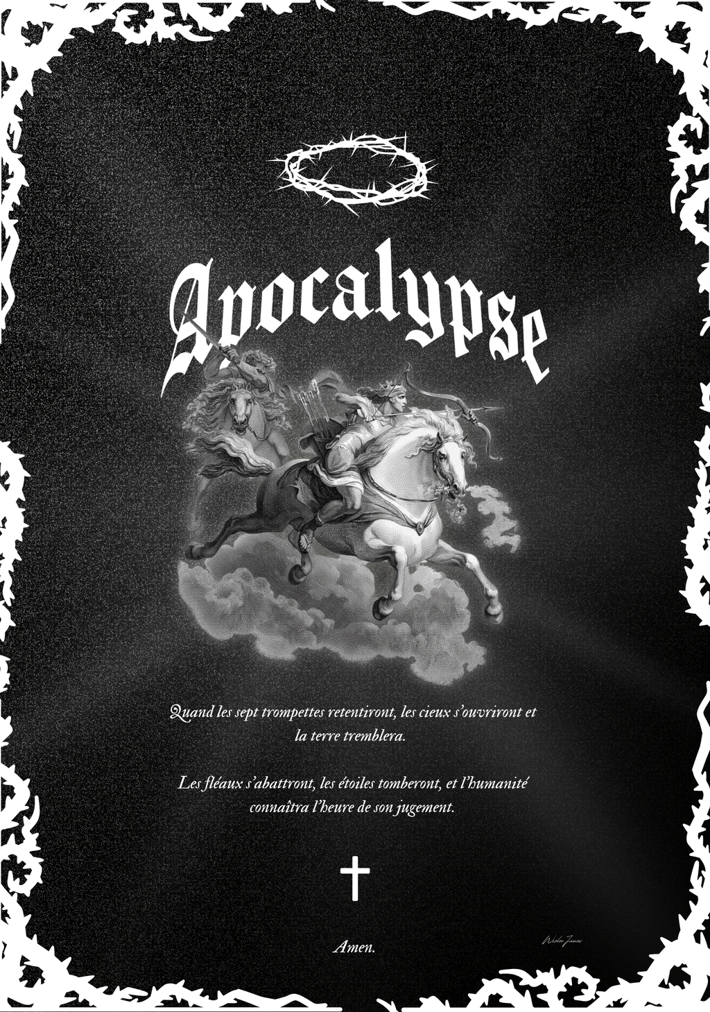 Tableau Artisanal en Or - Apocalypse : I