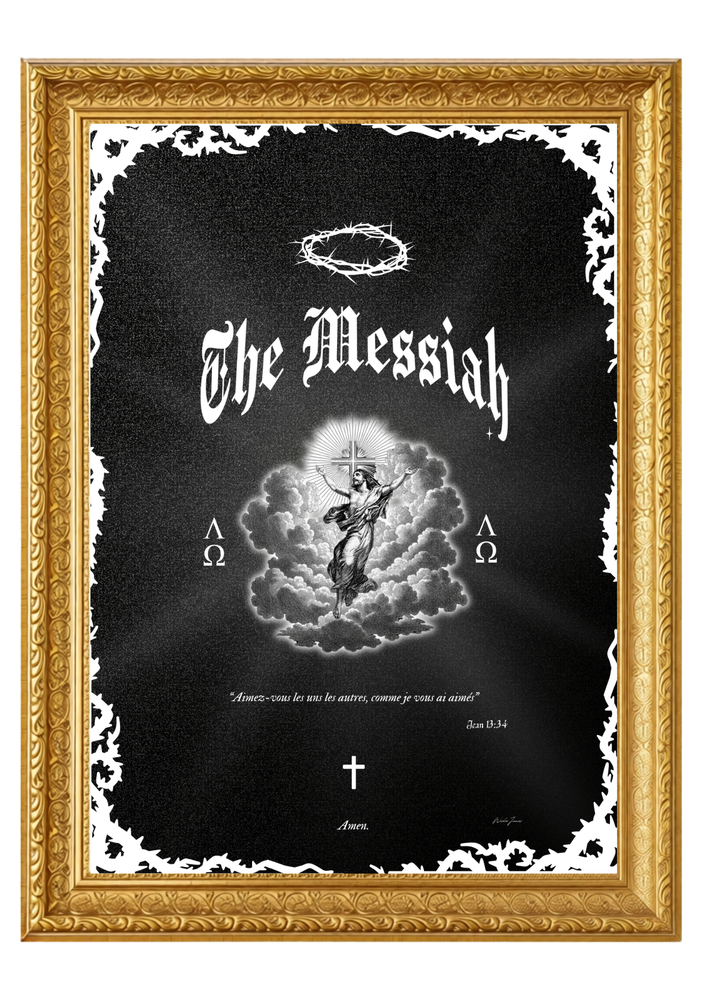 Tableau Artisanal en Or - The Messiah : III