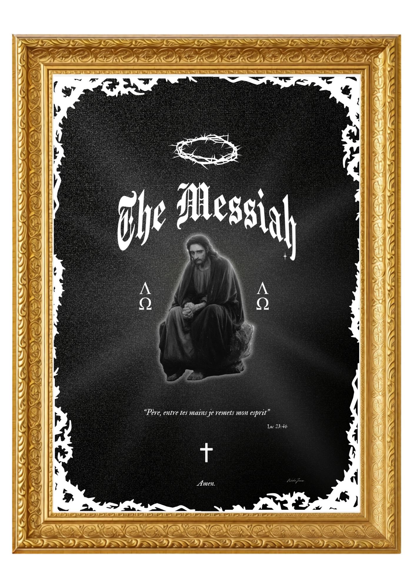Tableau Artisanal en Or - The Messiah : V