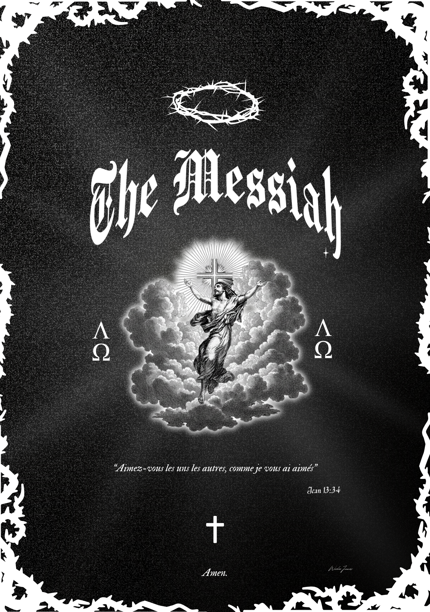 Tableau Artisanal en Or - The Messiah : III