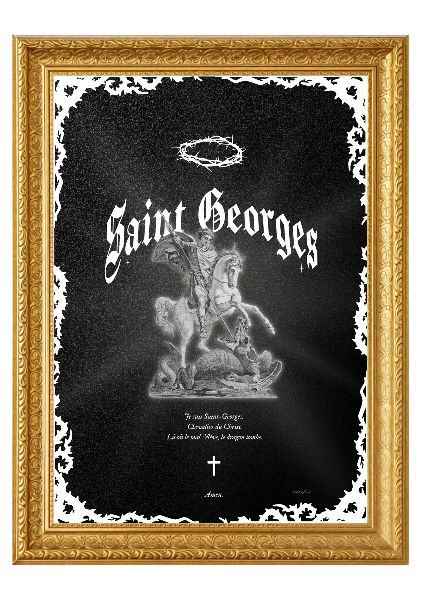 Tableau Artisanal en Or - Saint Georges : I