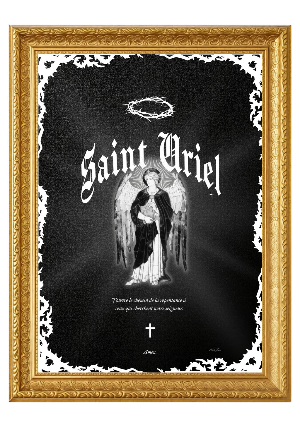 Tableau Artisanal en Or - Saint Uriel : I