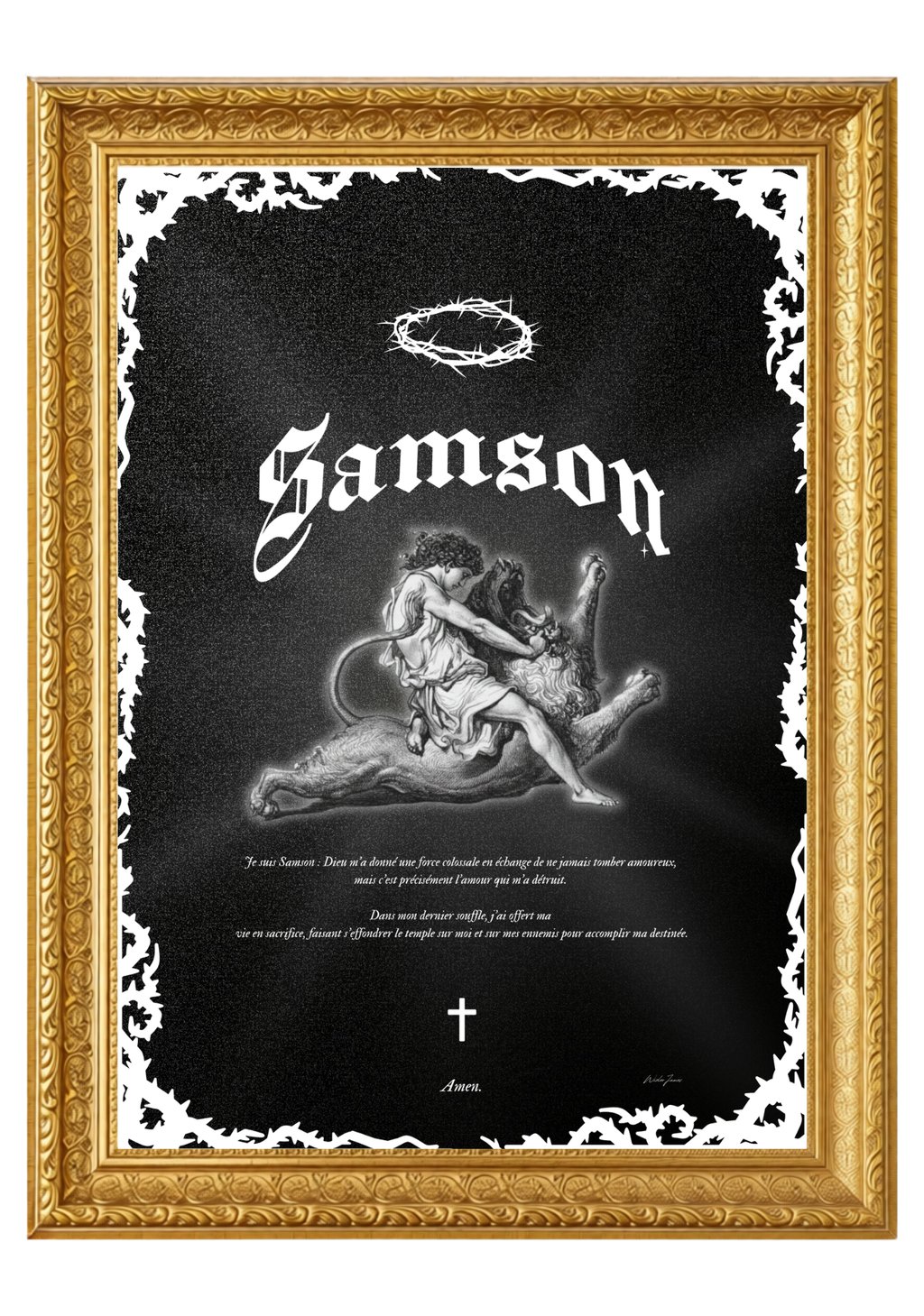 Tableau Artisanal en Or - Samson : I
