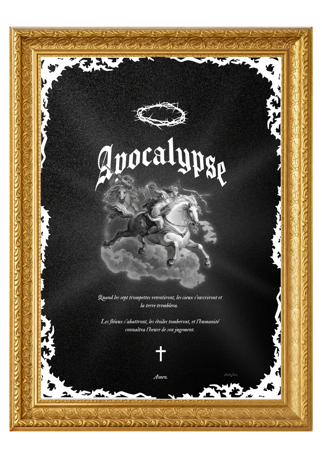 Tableau Artisanal en Or - Apocalypse : I