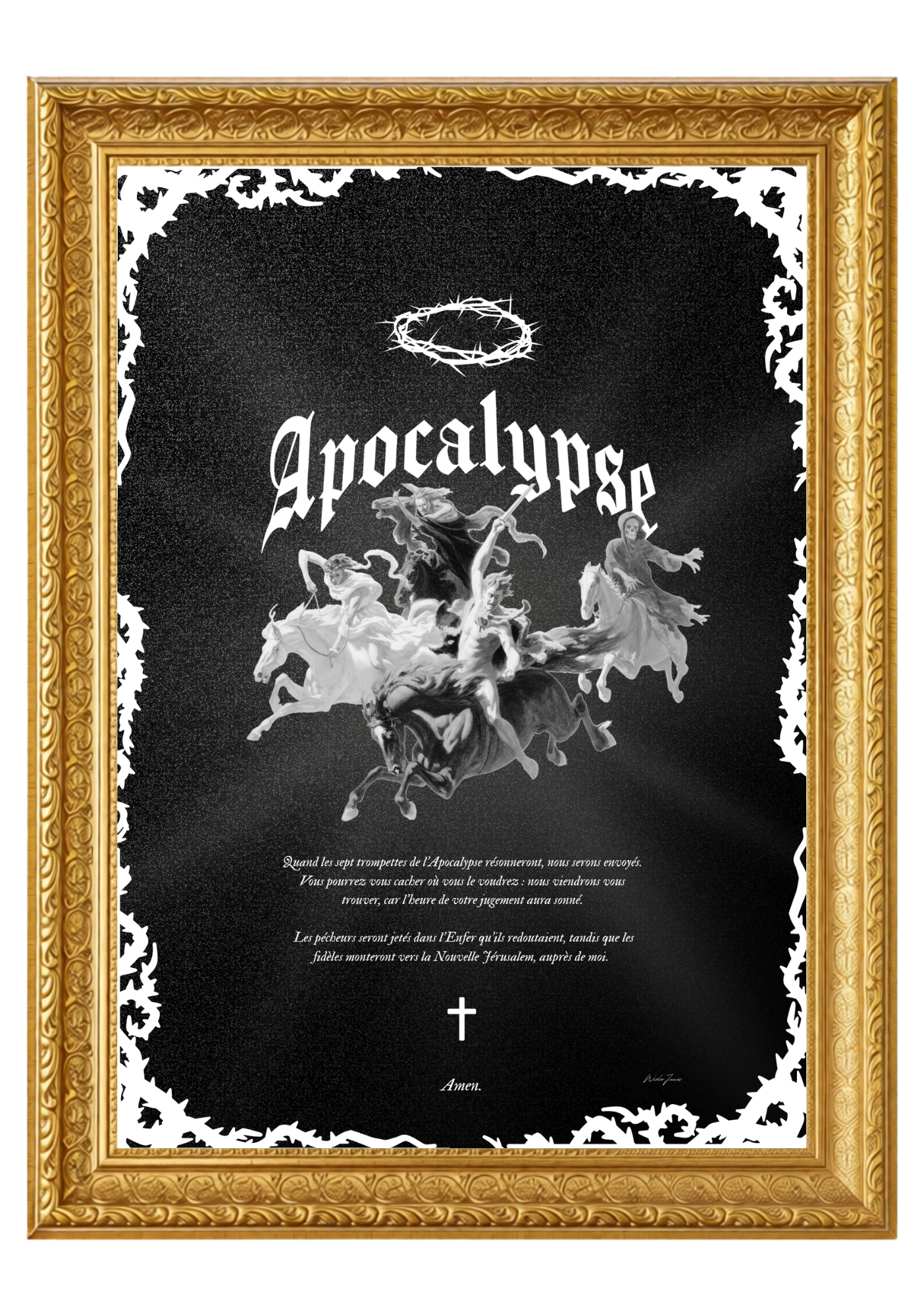 Tableau Artisanal en Or - Apocalypse : II