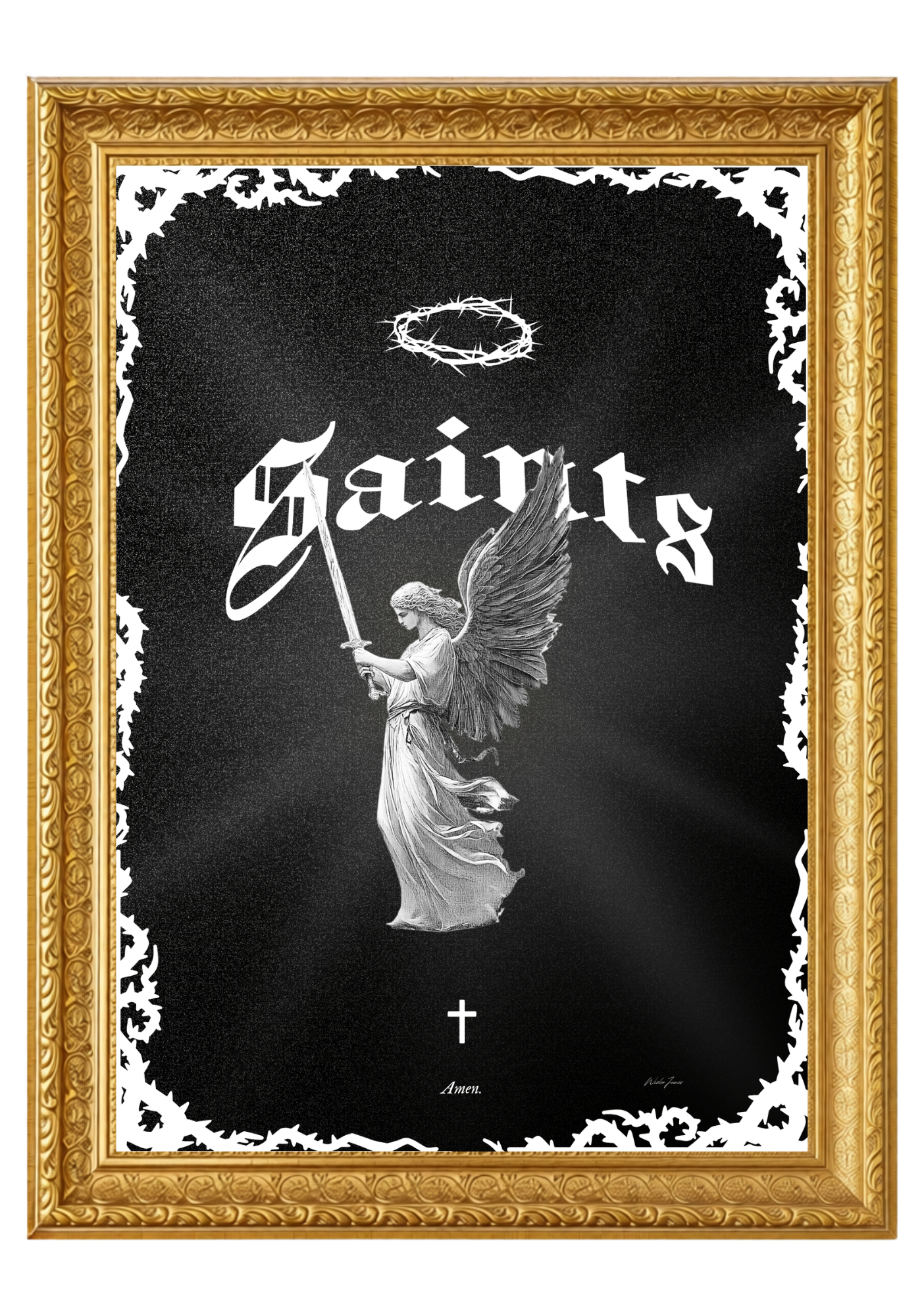 Tableau Artisanal en Or - Saints : I