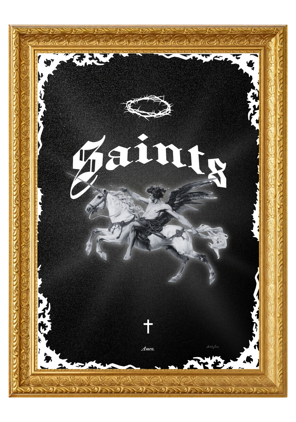 Tableau Artisanal en Or - Saints : II