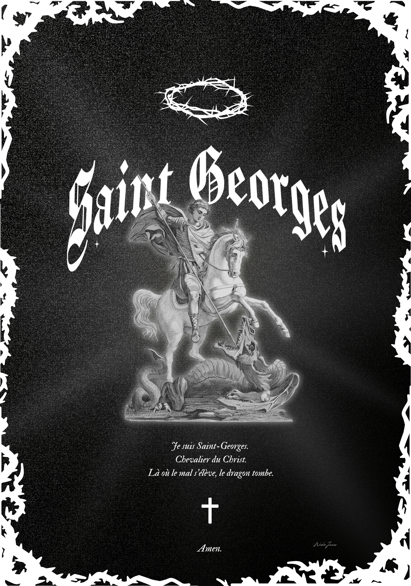 Tableau Artisanal en Or - Saint Georges : I